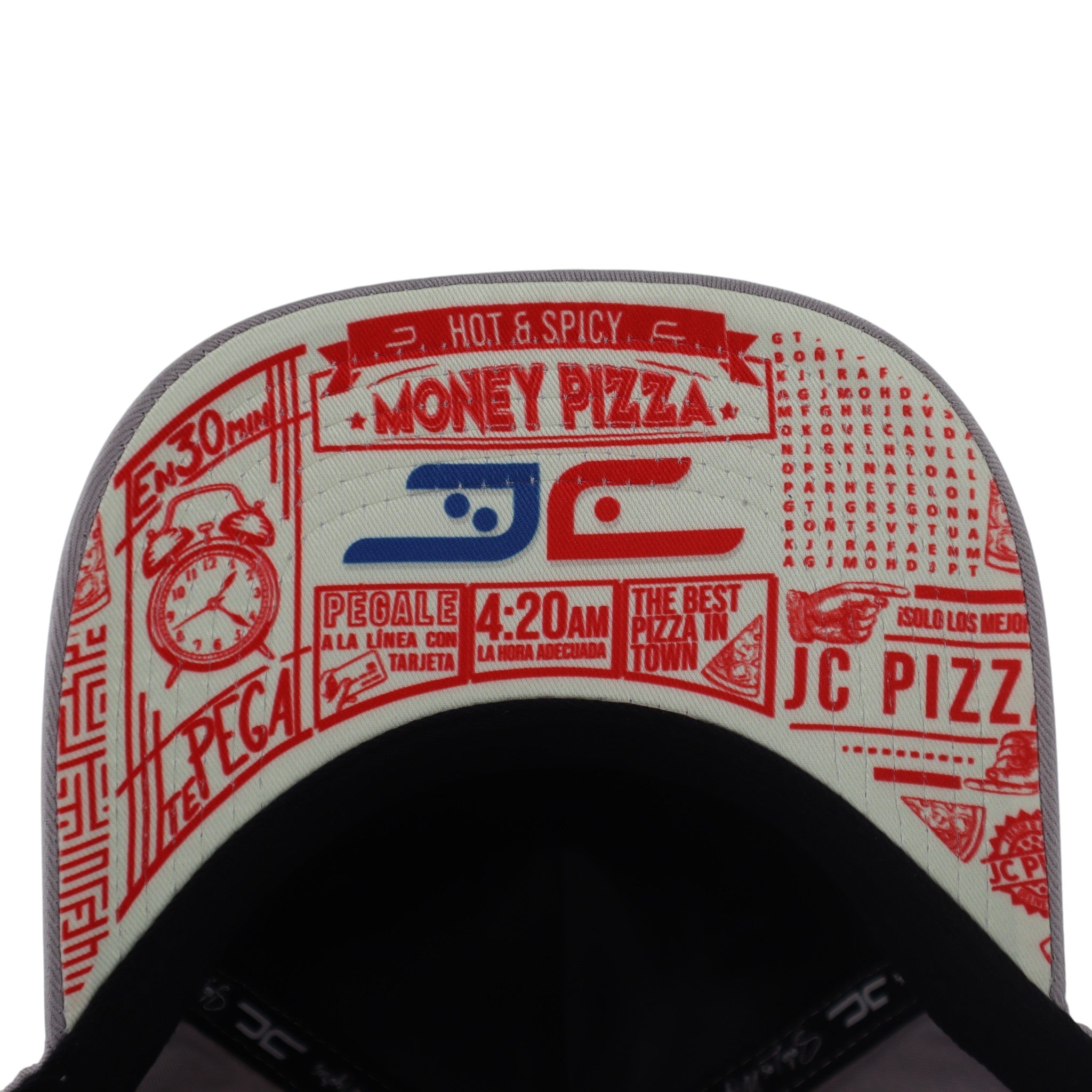 GORRA JC HATS PIZZA GRAY CURVE