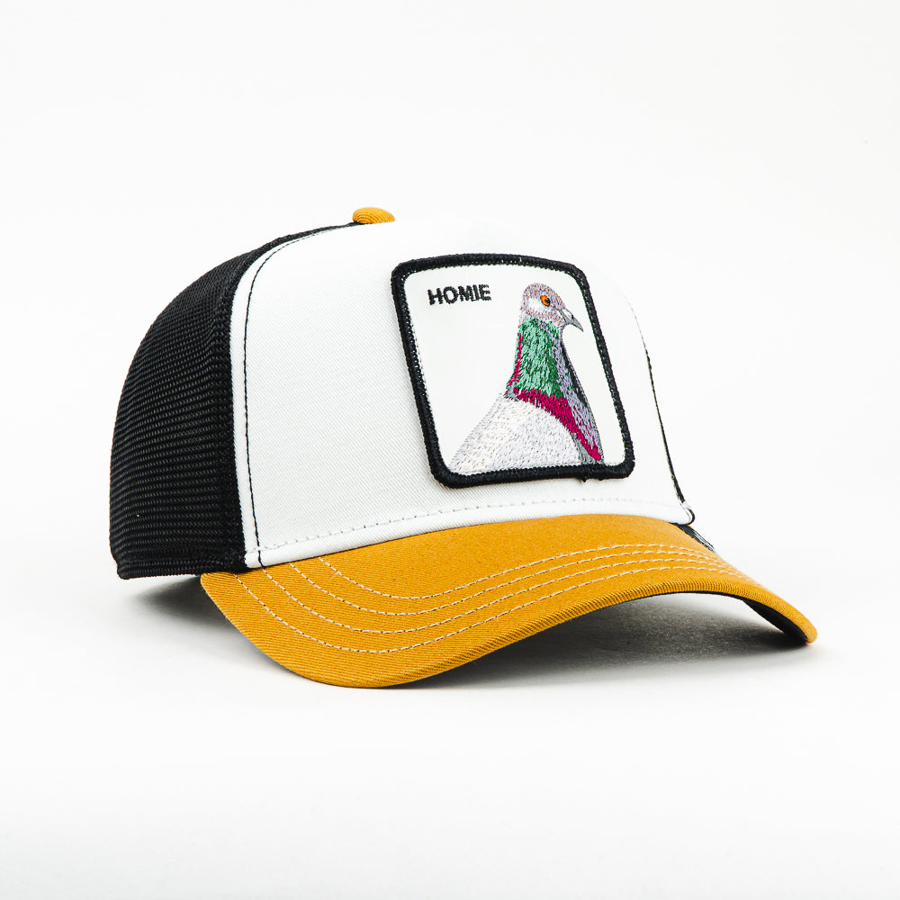 GORRA GOORIN BROS PIGEON HOMIE WHITE/MUSTARD