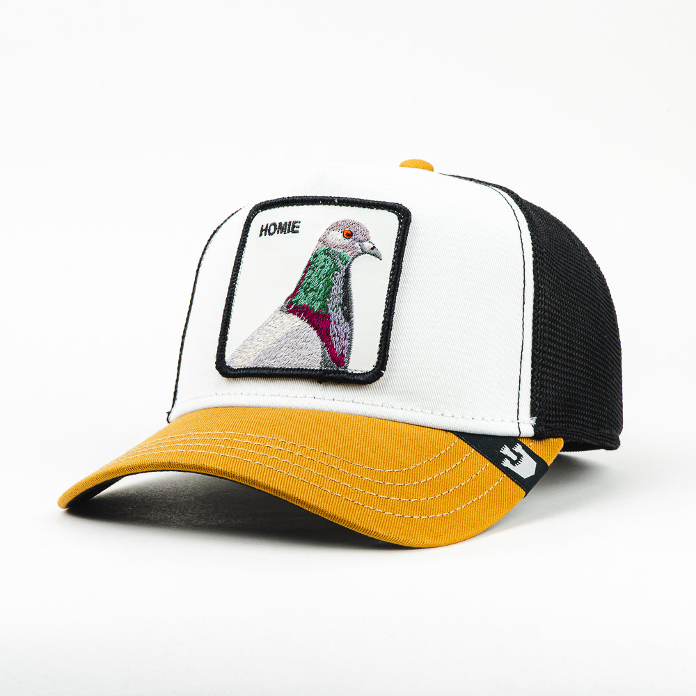 GORRA GOORIN BROS PIGEON HOMIE WHITE/MUSTARD
