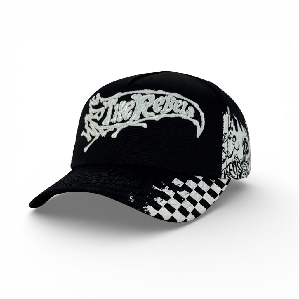 GORRA REBEL HATS SKULL HELLY BLACK*******ADICIONALES