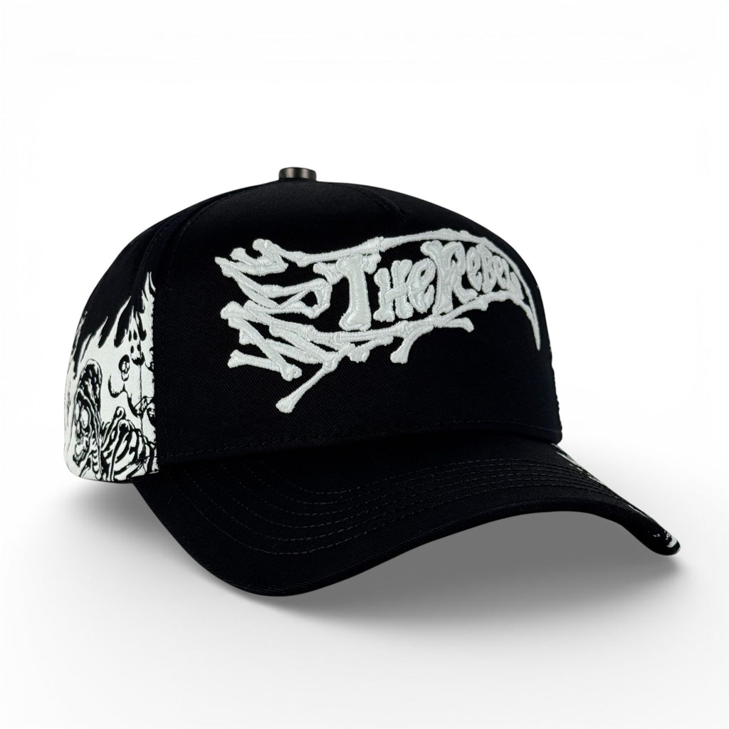 GORRA REBEL HATS SKULL HELLY BLACK*******ADICIONALES