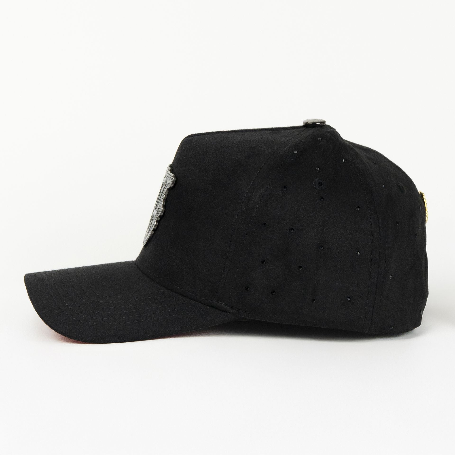 Gorra Negra 5.7 de Gamuza DIAMONDS VA MONOGRAM BLACK | Visera Curva Snapback
