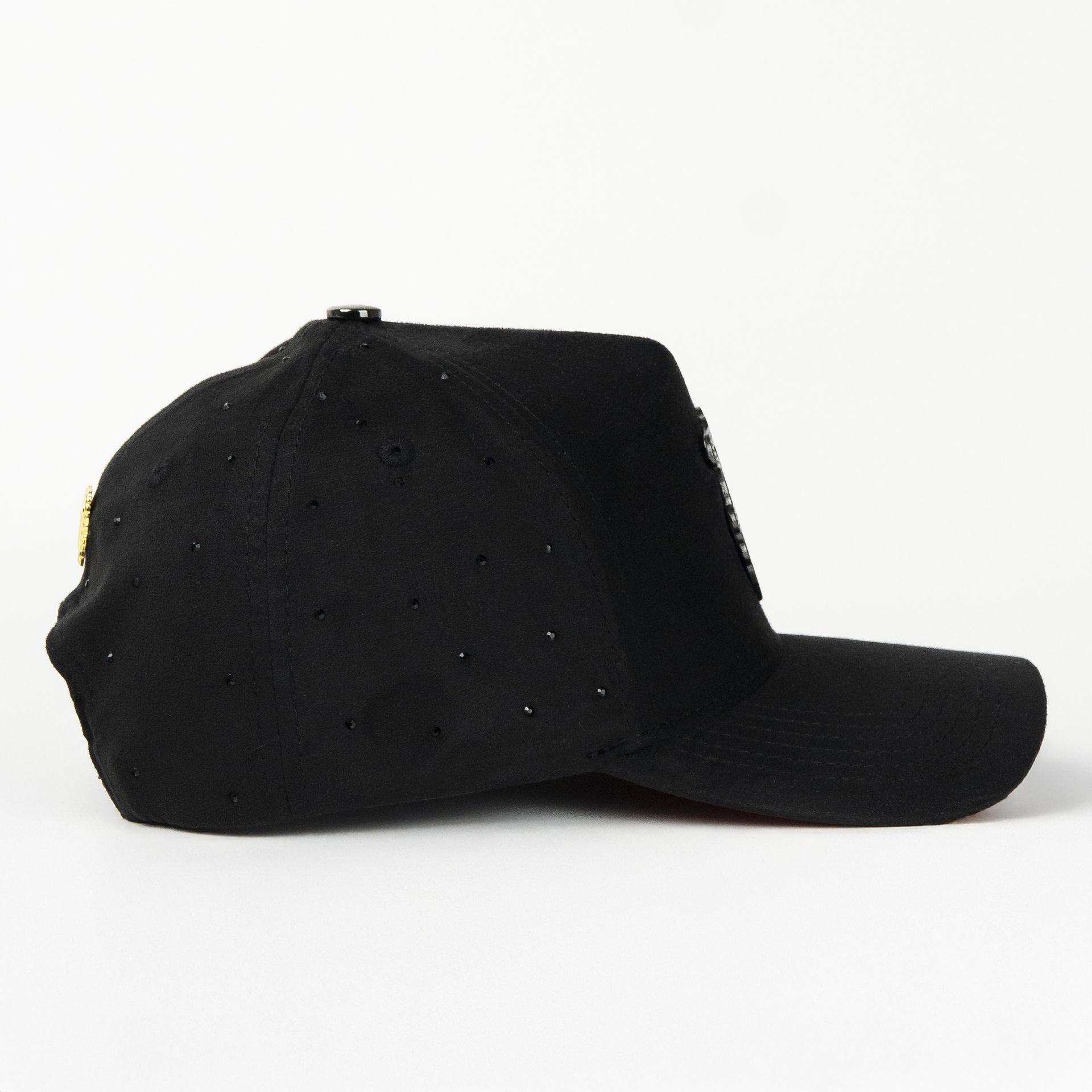 Gorra Negra 5.7 de Gamuza DIAMONDS VA MONOGRAM BLACK | Visera Curva Snapback