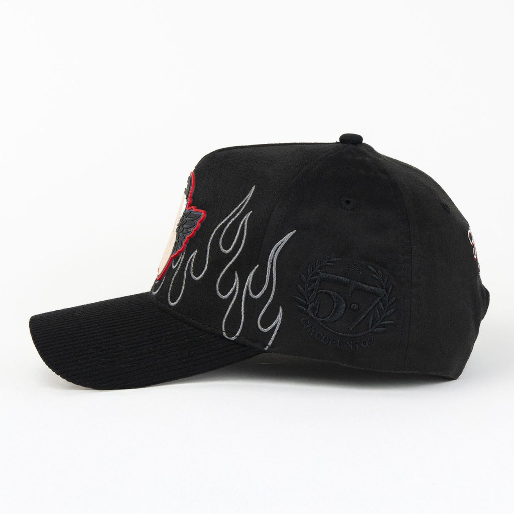 Gorra 5.7 FAKE LOVE ANGEL SAD FIRE BLACK | Snapback Visera Curva