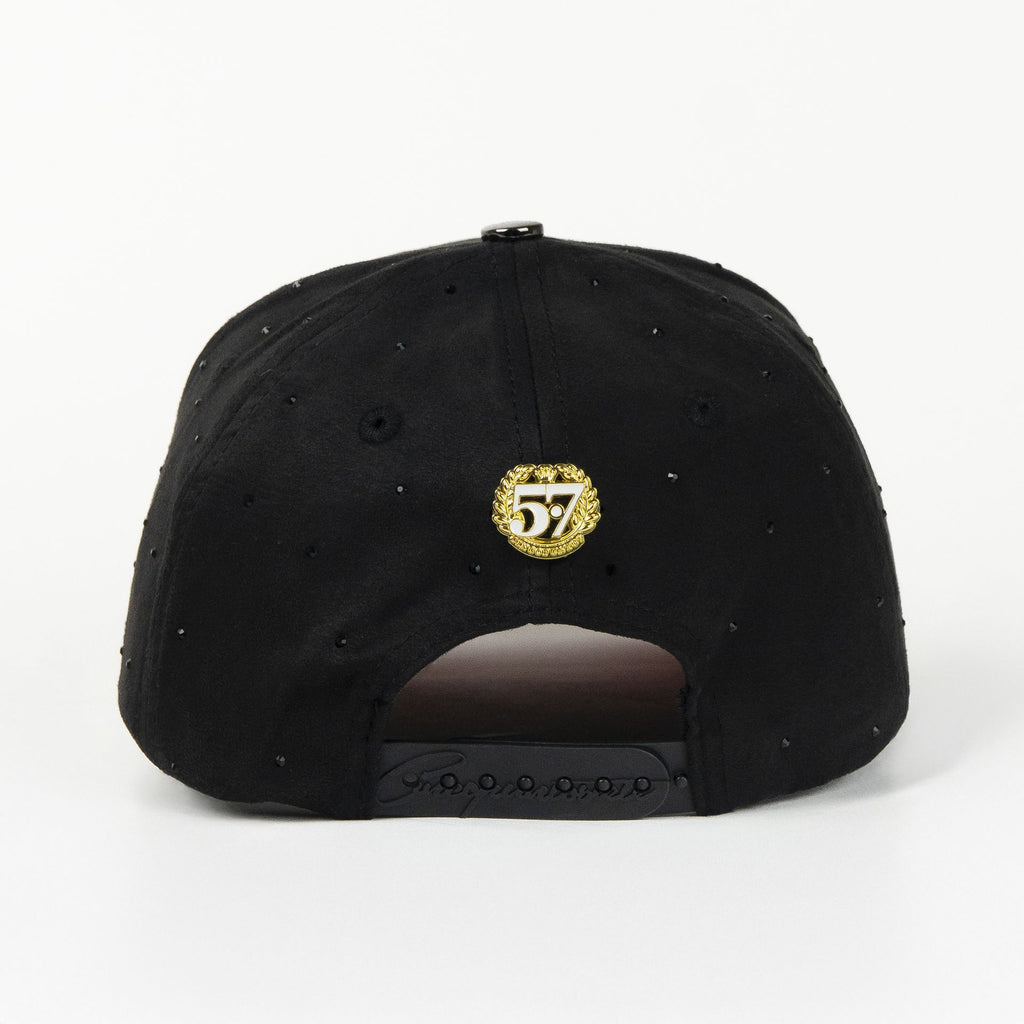 Gorra Negra 5.7 de Gamuza DIAMONDS VA MONOGRAM BLACK | Visera Curva Snapback