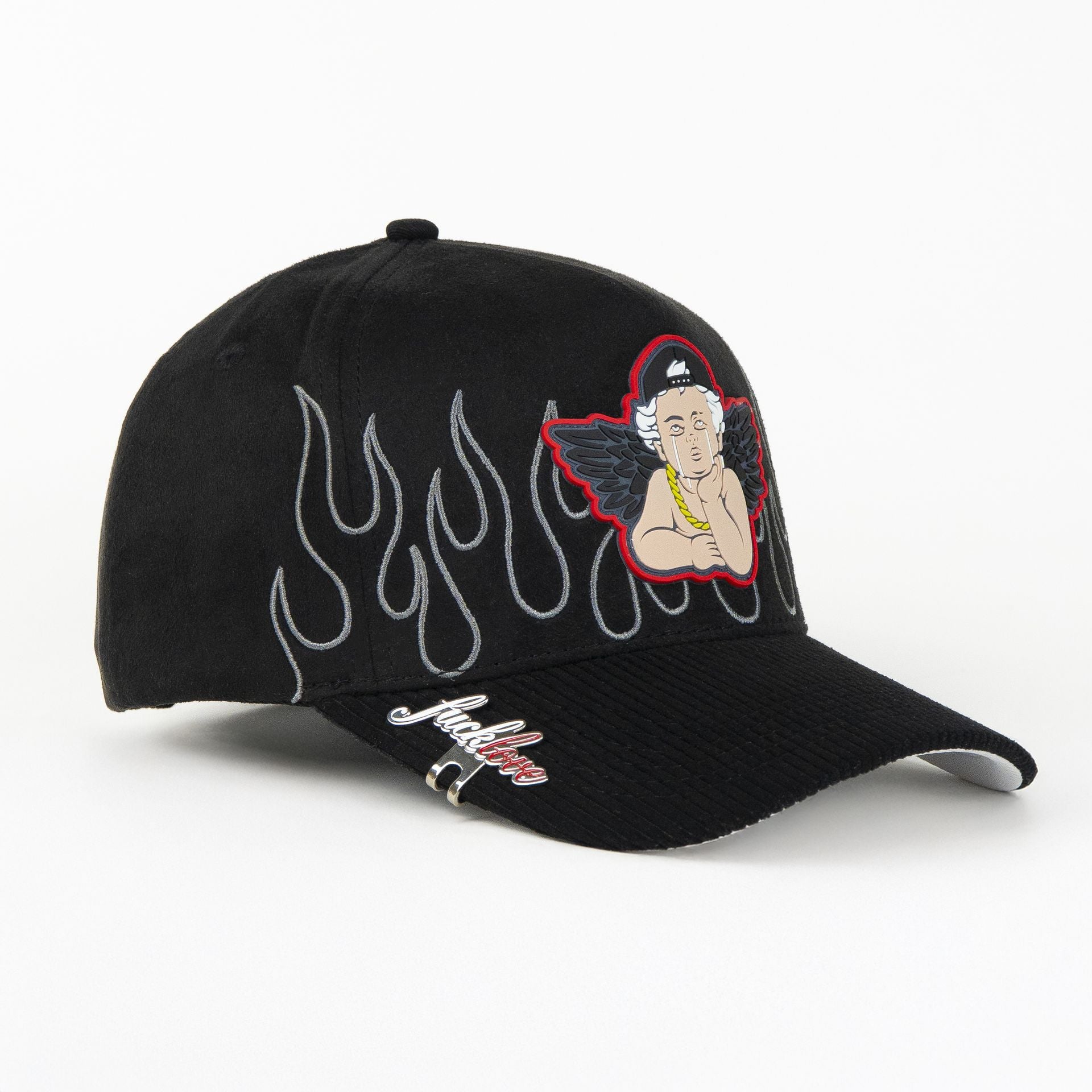 Gorra 5.7 FAKE LOVE ANGEL SAD FIRE BLACK | Snapback Visera Curva