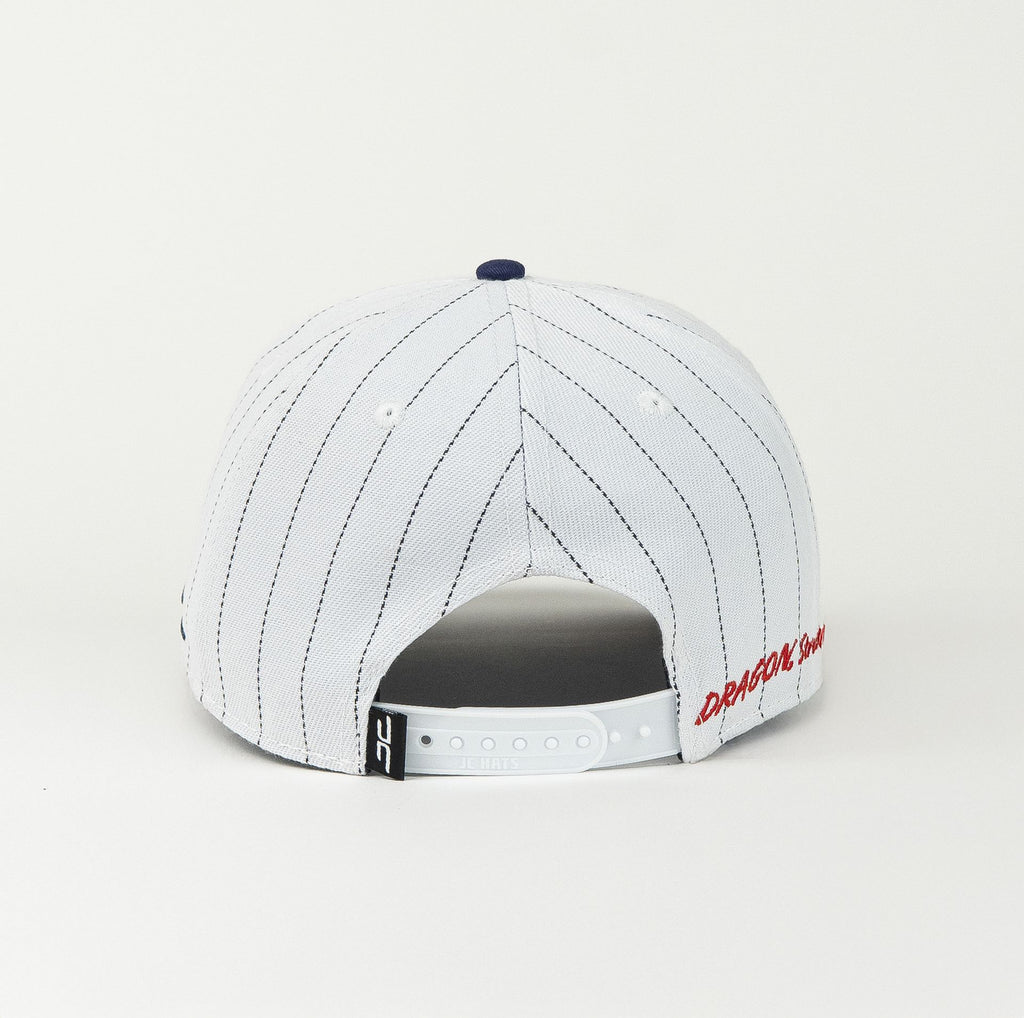 Gorra JC Hats DRAGON WHITE/NAVY de Tela | Snapback Visera Curva