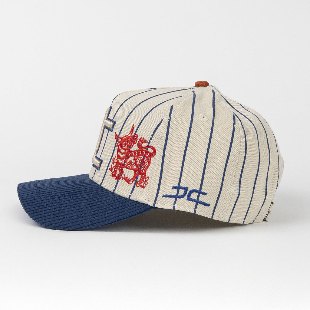 Gorra JC Hats BUFFALO BEIGE/NAVY de Tela | Snapback Visera Curva