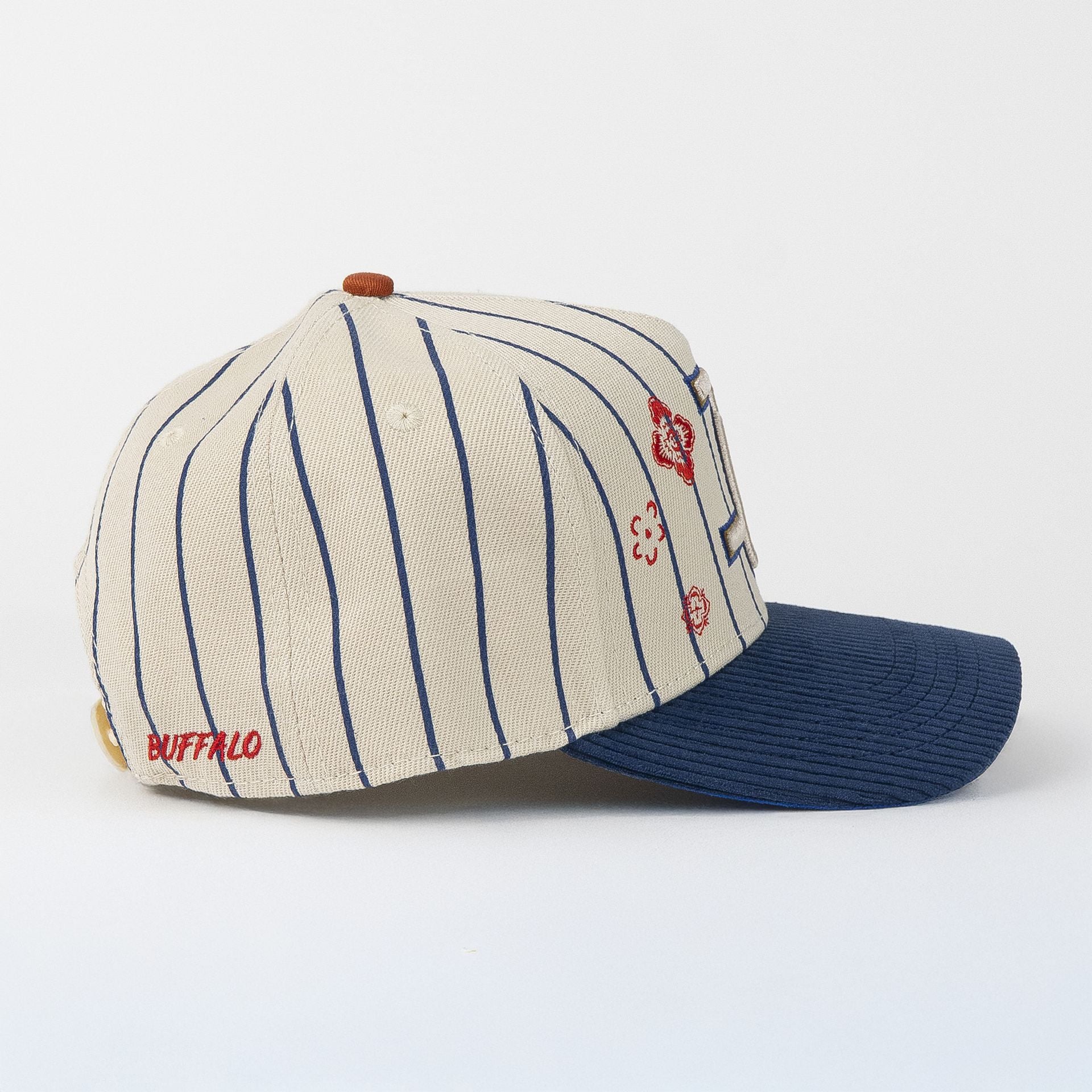 Gorra JC Hats BUFFALO BEIGE/NAVY de Tela | Snapback Visera Curva
