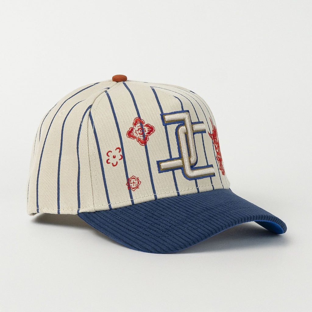 Gorra JC Hats BUFFALO BEIGE/NAVY de Tela | Snapback Visera Curva
