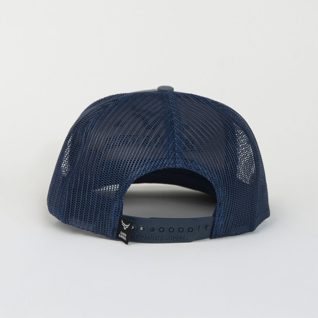 Gorra Ranch & Corral RODEO TEAM ROPING Azul de Tela | Snapback Visera Semiplana