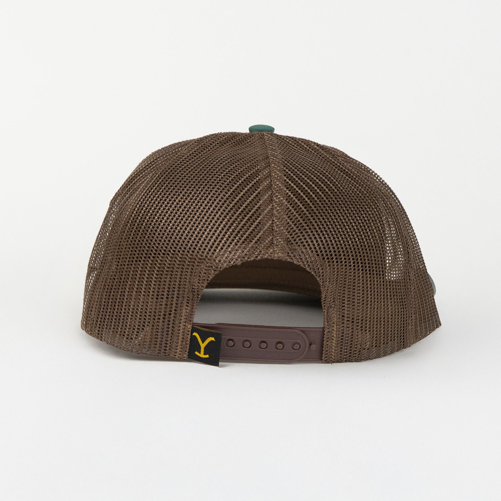 Gorra Ranch & Corral YELLOWSTONE 23 GRN/BROWN de Tela | Snapback Visera Semiplana
