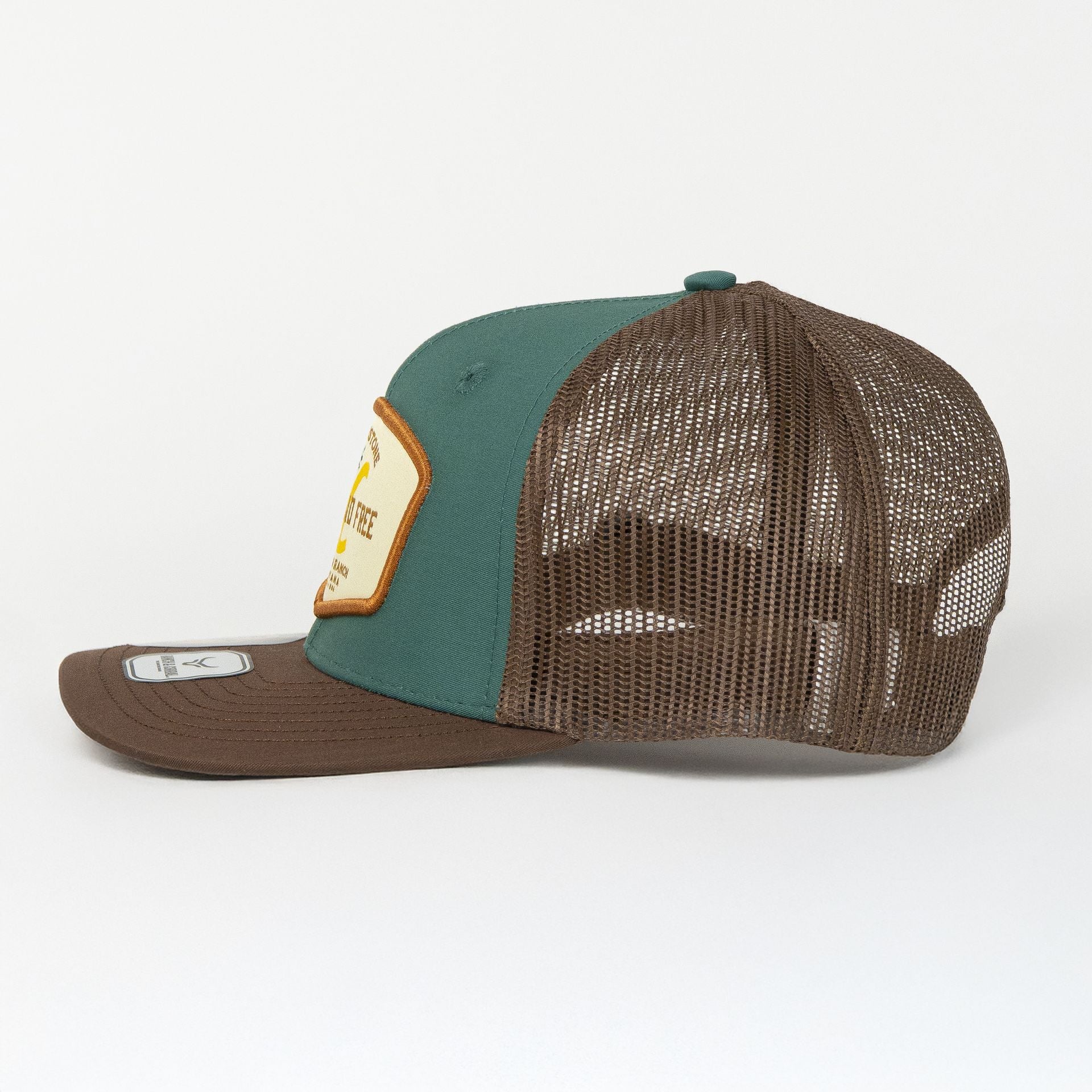 Gorra Ranch & Corral YELLOWSTONE 23 GRN/BROWN de Tela | Snapback Visera Semiplana
