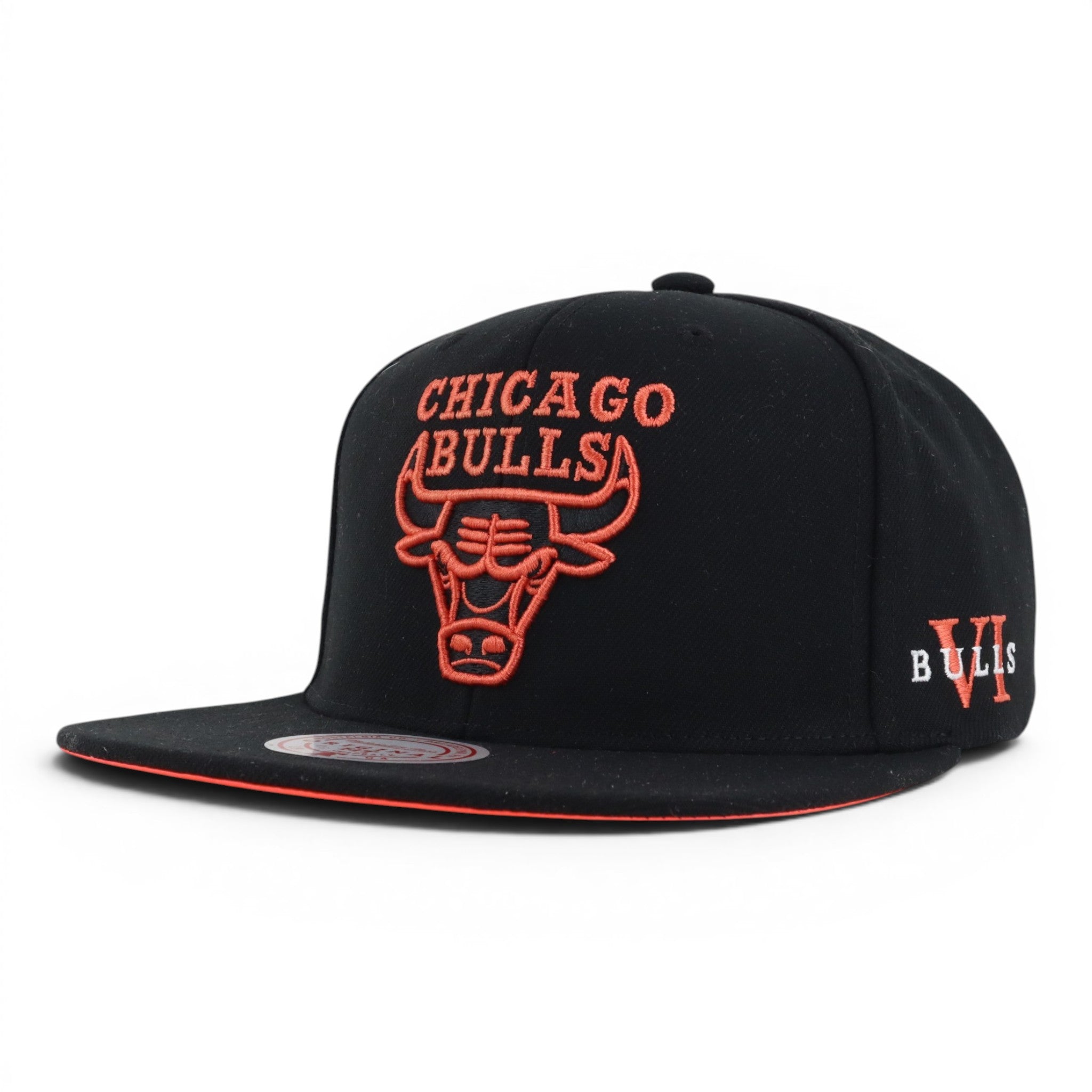 GORRA MITCHELL & NESS BULLS CORE VI BLACK/ORG NEON