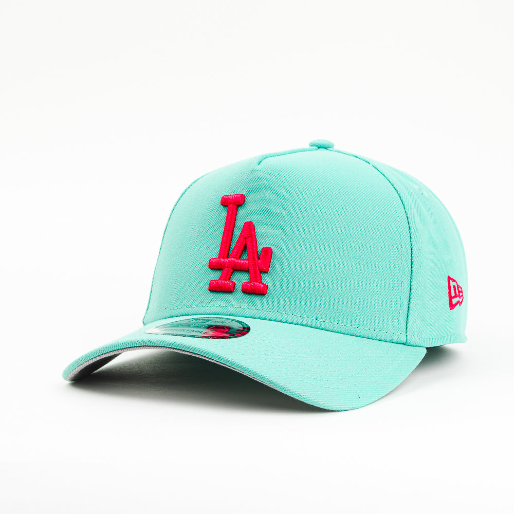 GORRA A FRAME NEW ERA DODGERS WORL SERIE 1915 AQUA/PINK