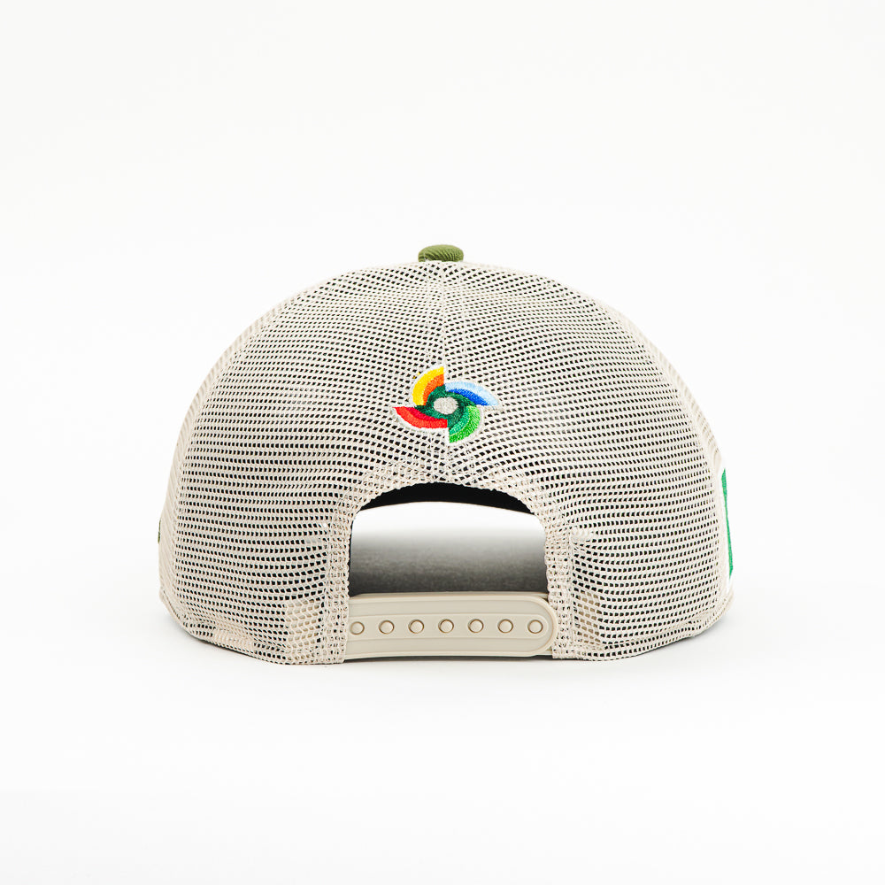 GORRA A FRAME NEW ERA MEXICO AJOLOTE MESH BEIGE/GREEN