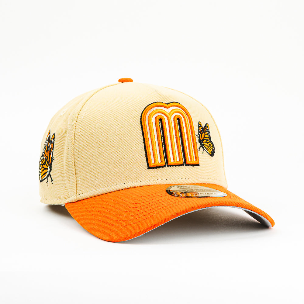 GORRA A FRAME NEW ERA MEXICO MARIPOSA MONARCA BEIGE/ORANGE