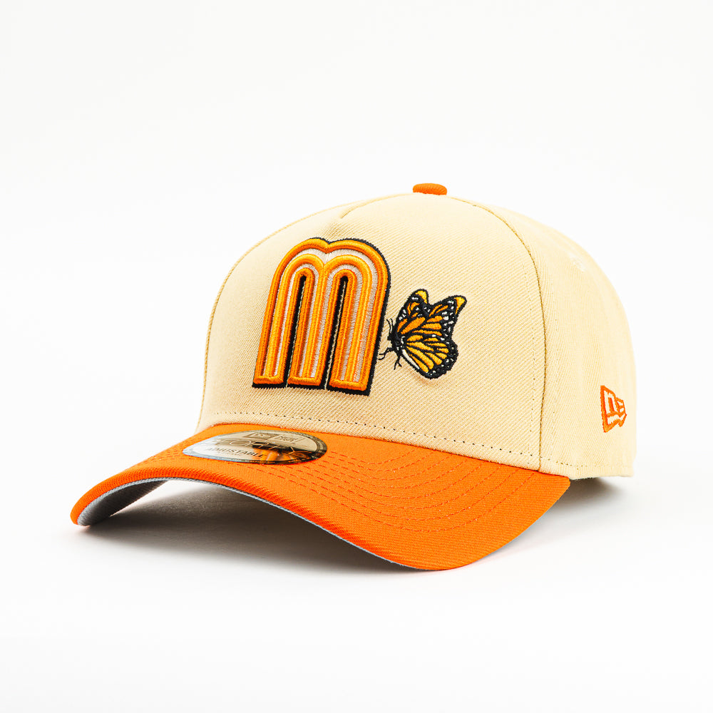 GORRA A FRAME NEW ERA MEXICO MARIPOSA MONARCA BEIGE/ORANGE