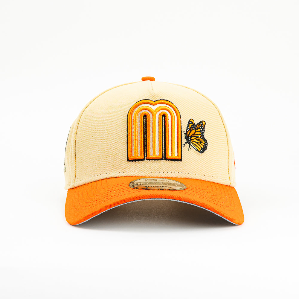 GORRA A FRAME NEW ERA MEXICO MARIPOSA MONARCA BEIGE/ORANGE