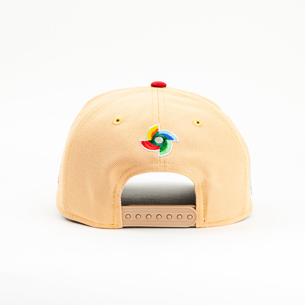 GORRA A FRAME NEW ERA MEXICO FLOR DALIA BEIGE/RED