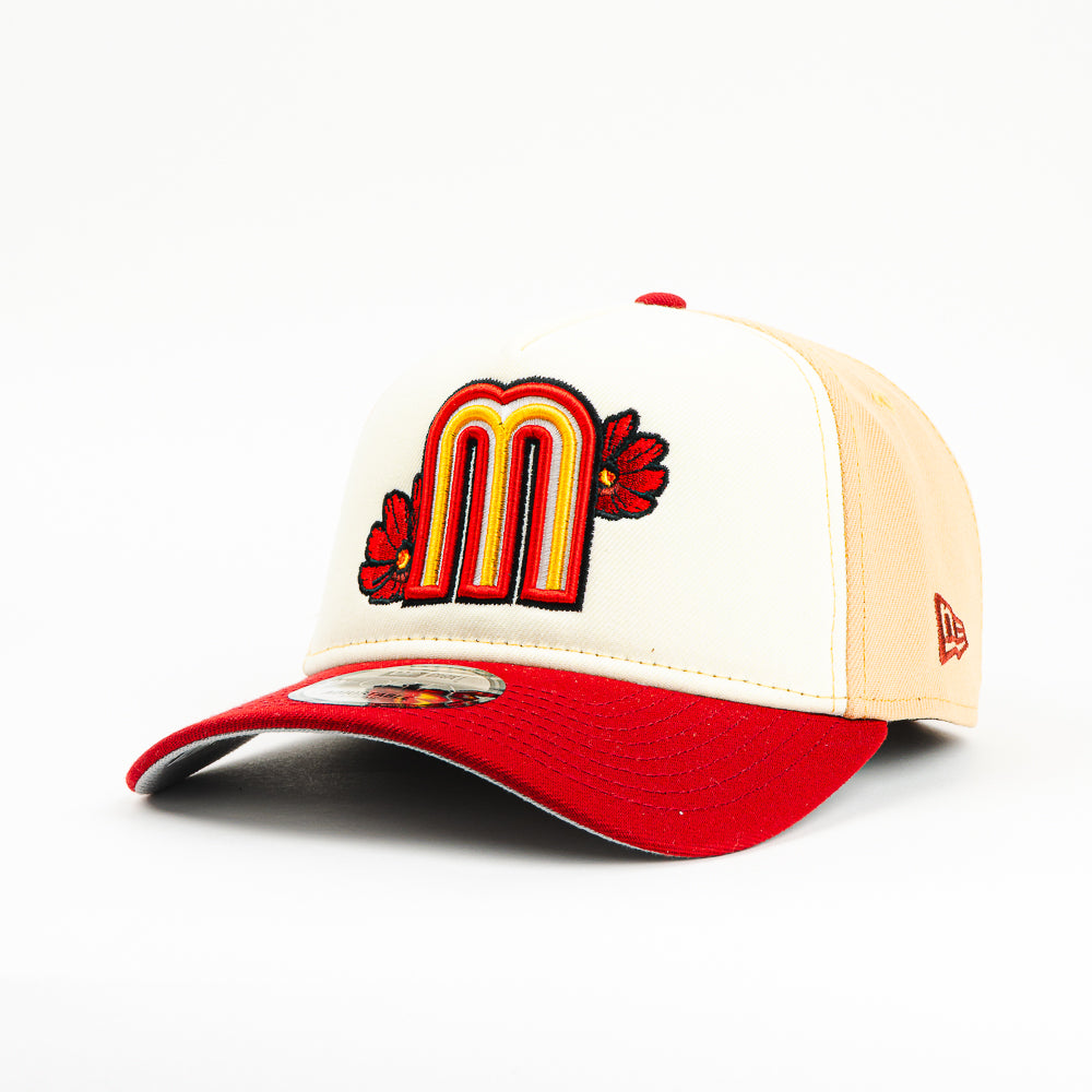 GORRA A FRAME NEW ERA MEXICO FLOR DALIA BEIGE/RED