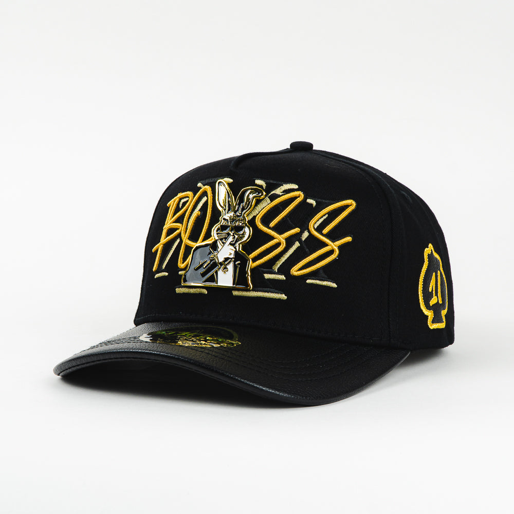 GORRA 1IRON TRENDY BOSS GOLD ALEX M. BLK VISOR LEATHER