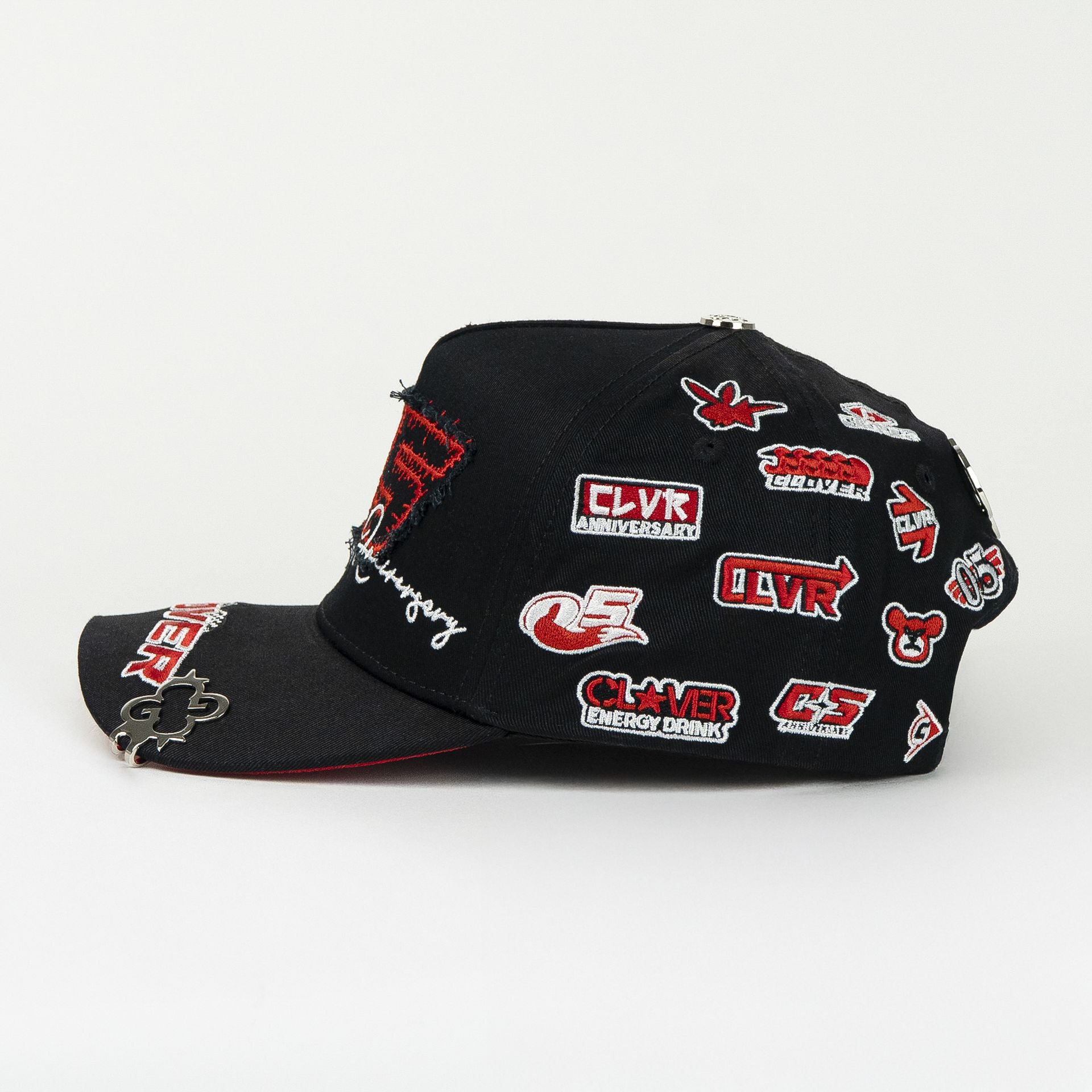 Gorra Clover Garments 05 ANNIVER BLACK/RED de Tela | Snapback Visera Curva