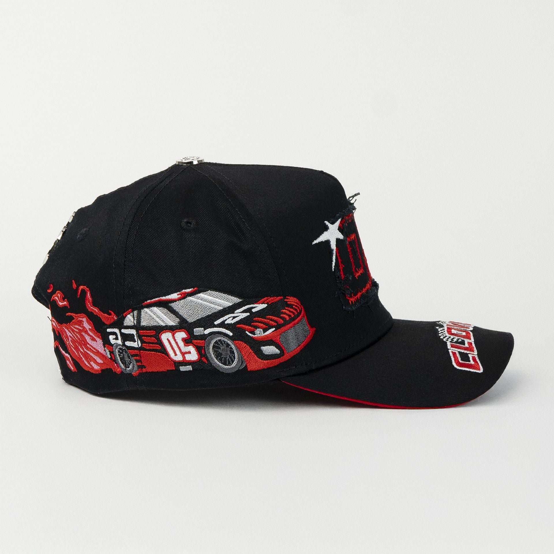 Gorra Clover Garments 05 ANNIVER BLACK/RED de Tela | Snapback Visera Curva
