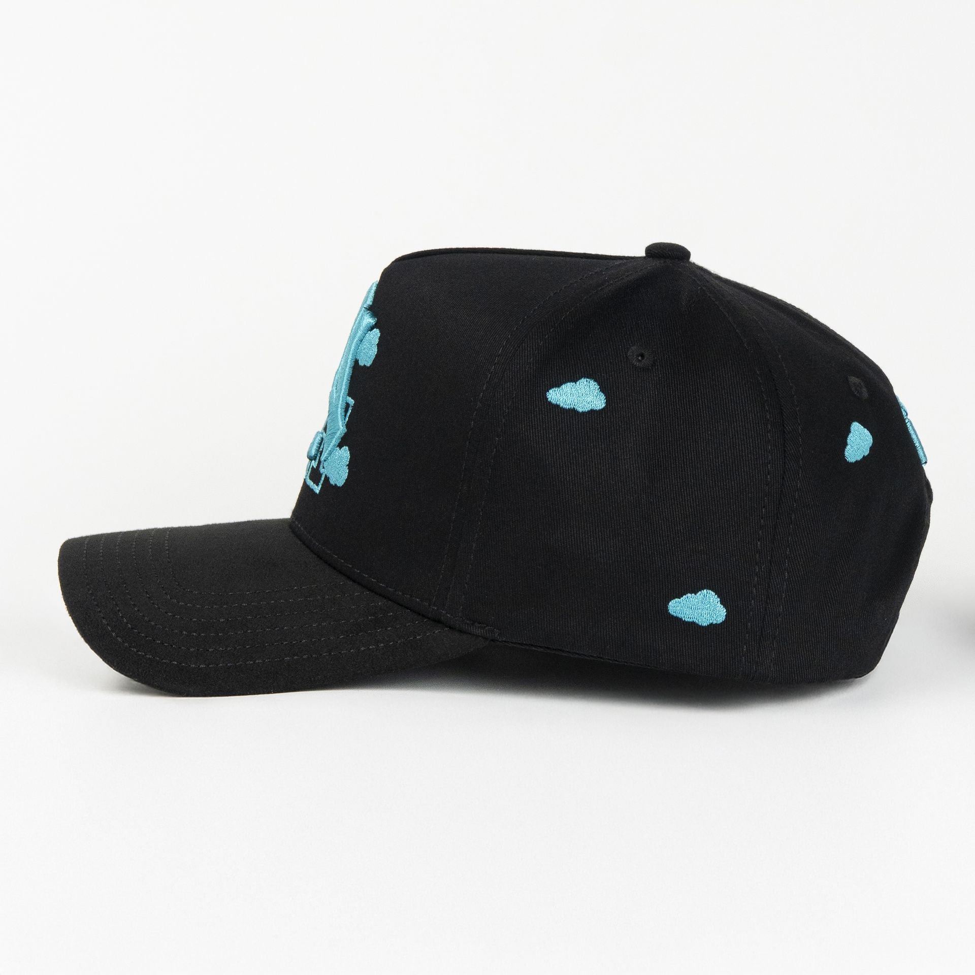 Gorra Dakaps NY LA CLOUD AQUA BLACK VISOR SUEDE | Snapback Visera Curva