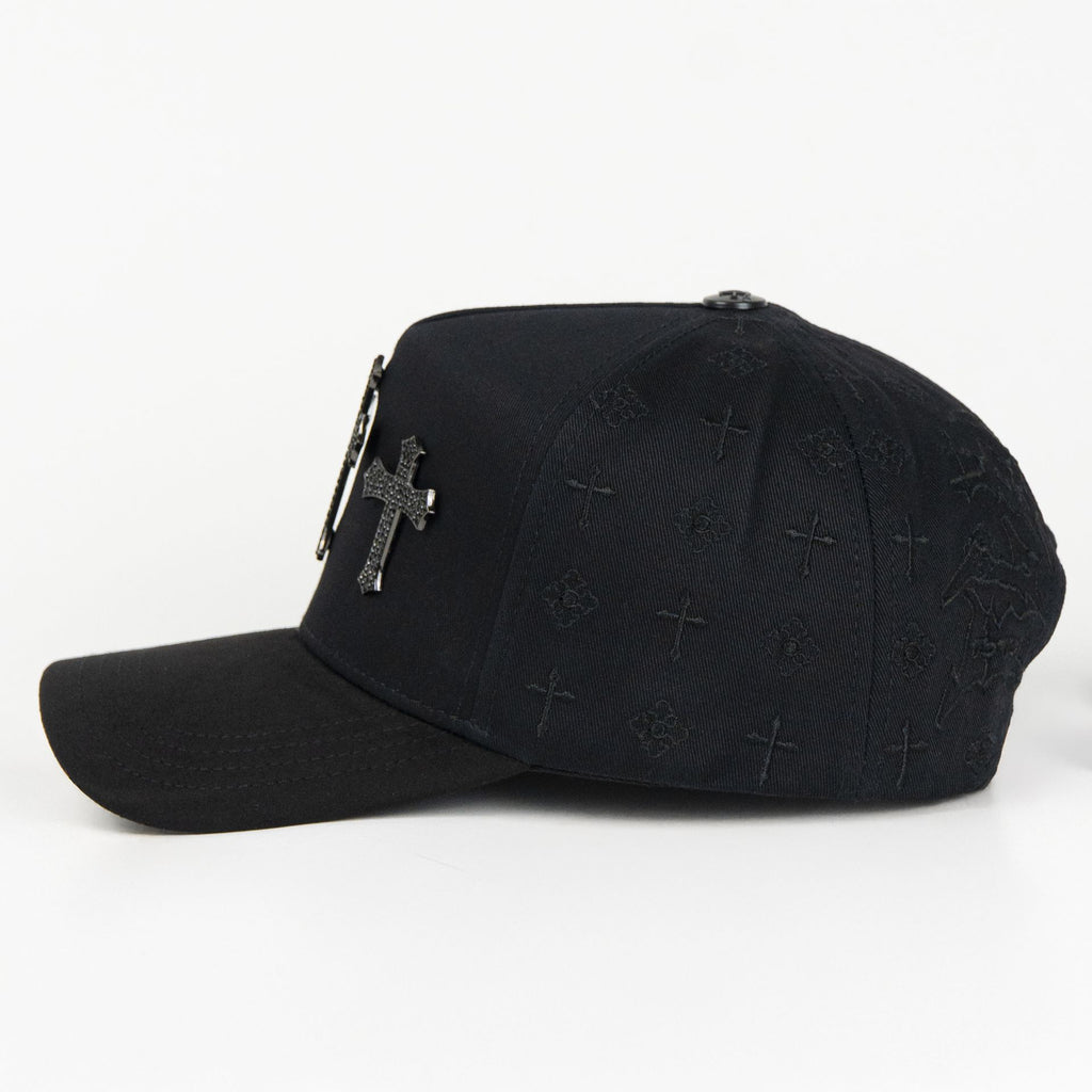 Gorra Caps Fans 3 CRUCES BLACK/VISOR SUEDE | Snapback Visera Curva