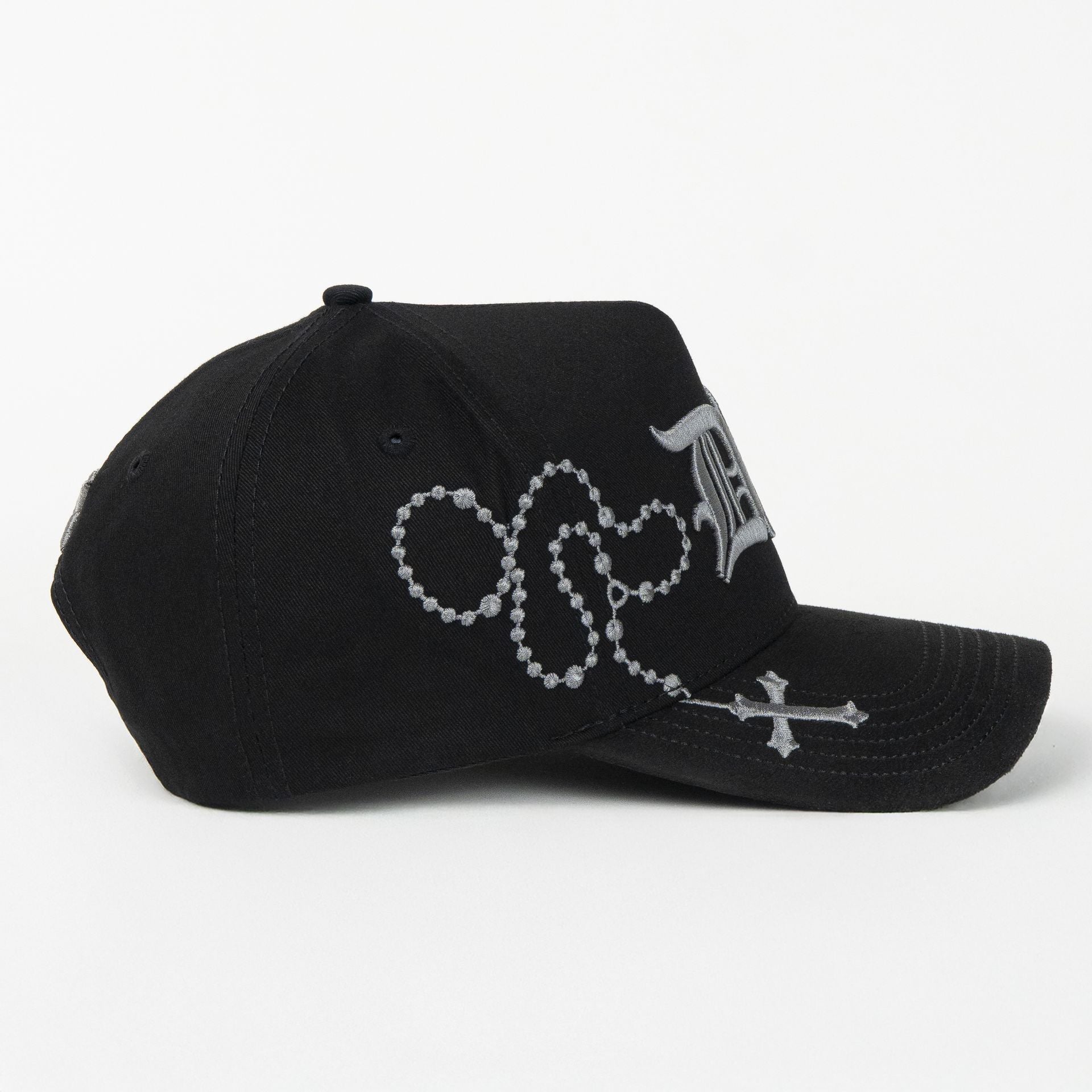 Gorra Dakaps ROSARIO BLACK VISOR SUEDE de Tela | Snapback Visera Curva