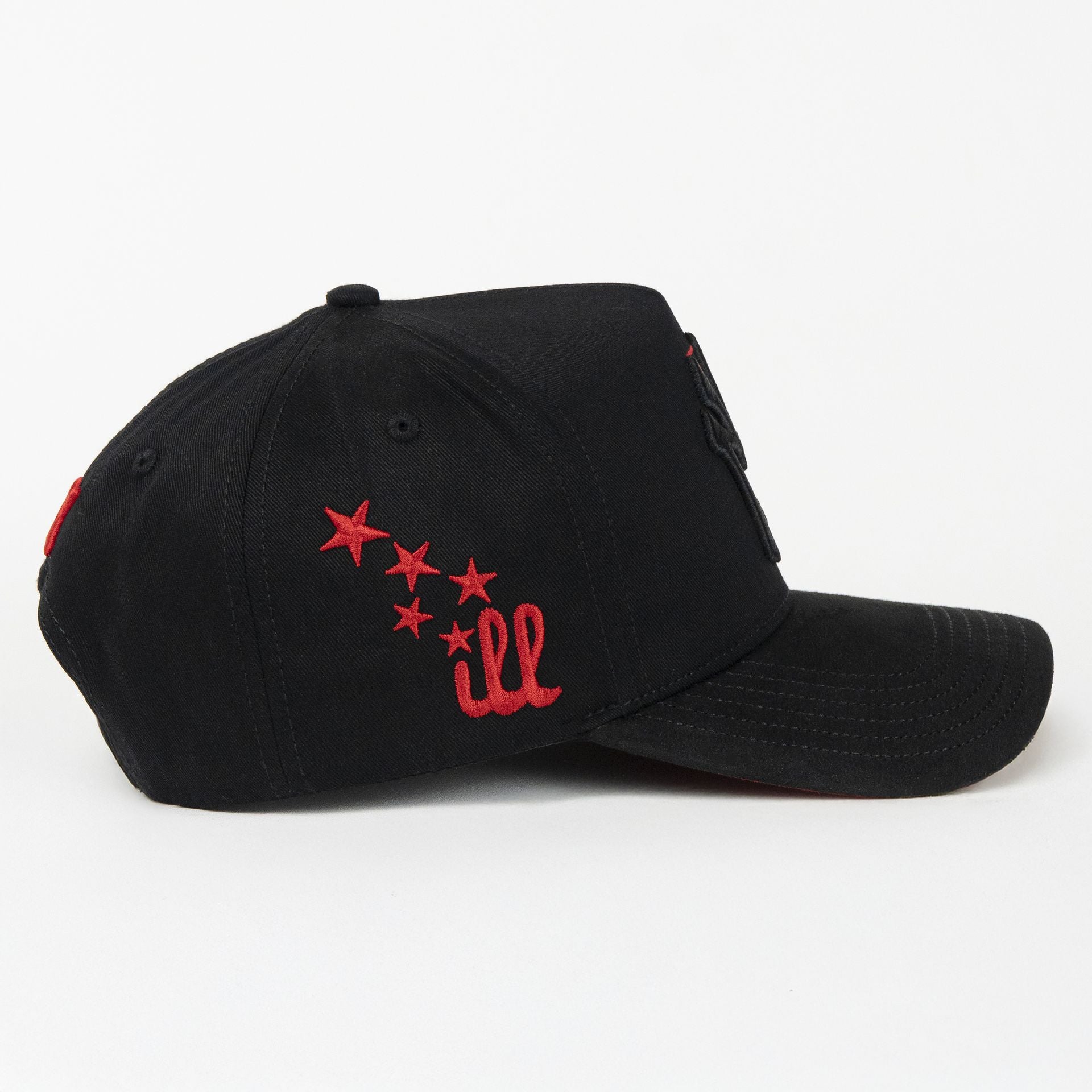 Gorra Dakaps NY LA BLACK/RED VISOR SUEDE | Snapback Visera Curva