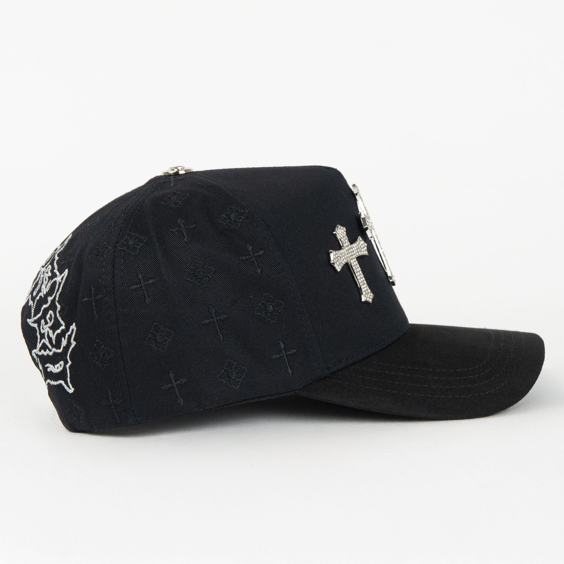 Gorra CAPS FANS 3 CRUCES SILVER BLACK/VISOR SUEDE | Snapback