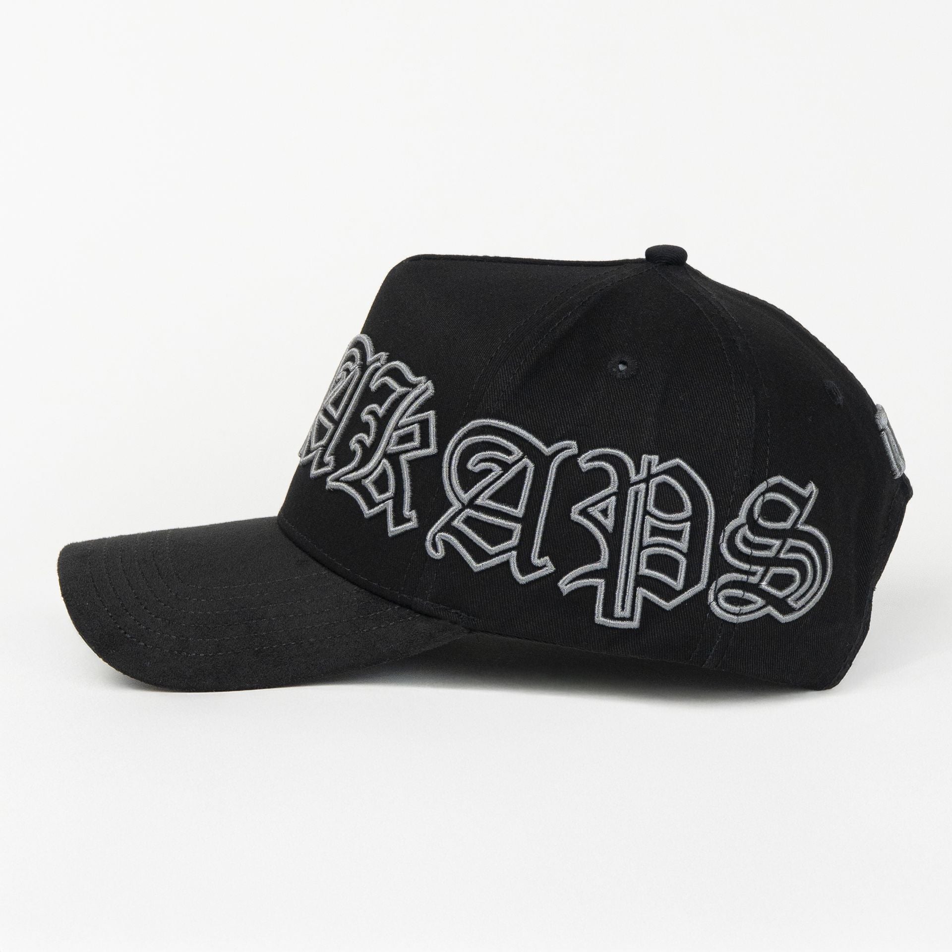 Gorra Dakaps ROSARIO BLACK VISOR SUEDE de Tela | Snapback Visera Curva