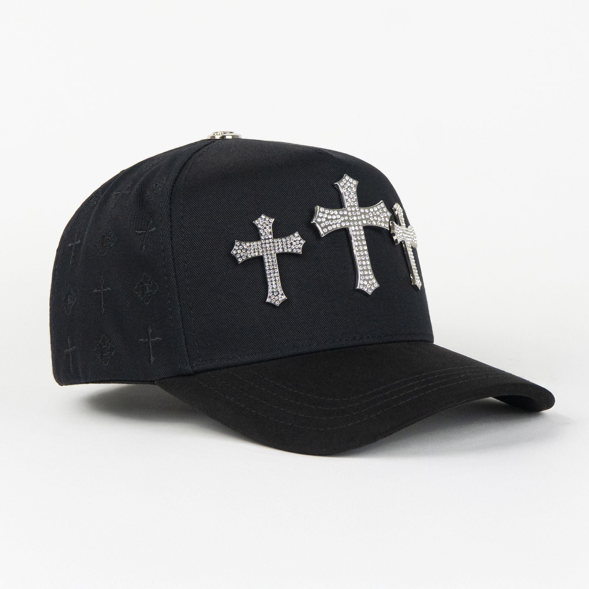 Gorra CAPS FANS 3 CRUCES SILVER BLACK/VISOR SUEDE | Snapback