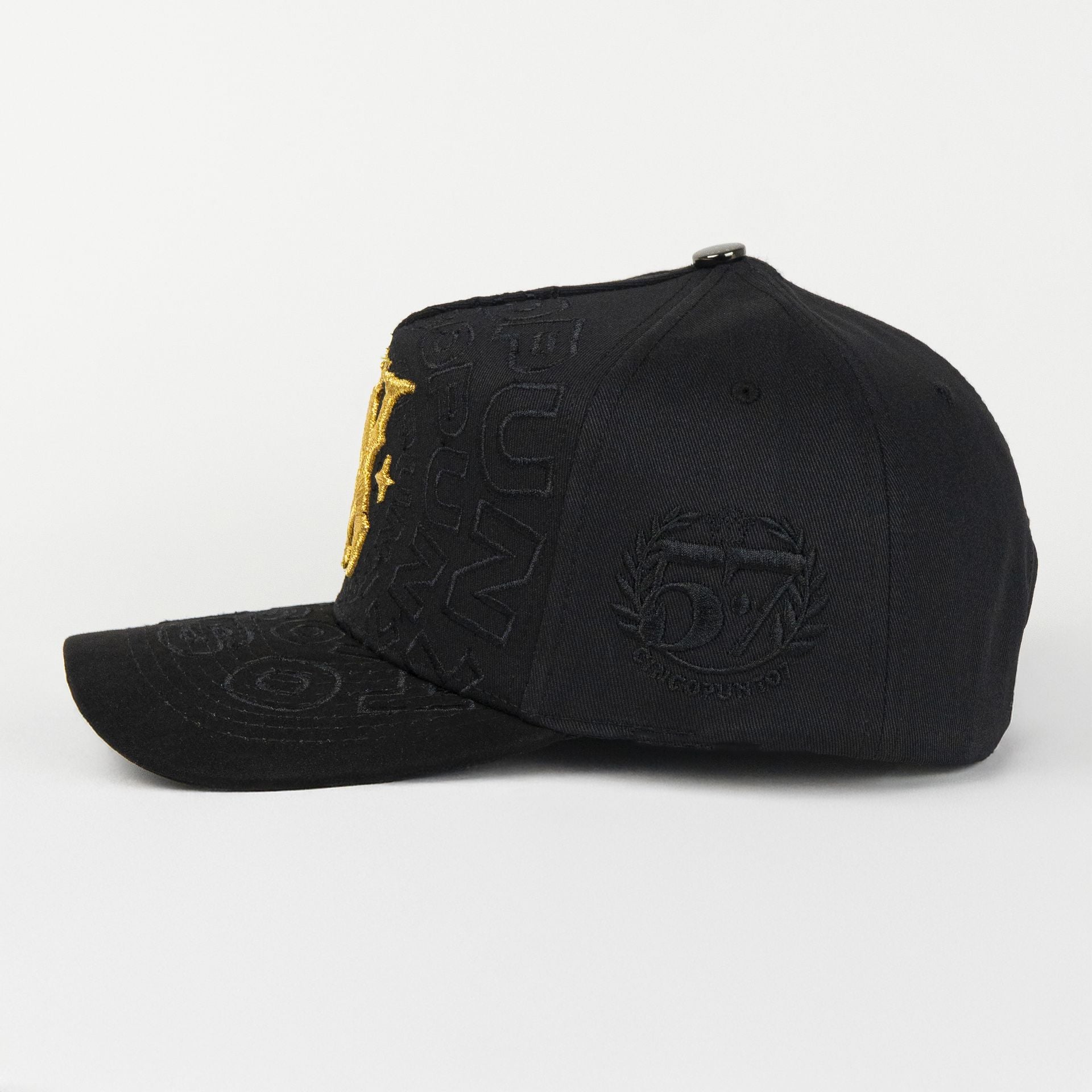 Gorra 5.7 VA GOLD CINCOPUNTOSIETE BLACK de Gamuza | Snapback