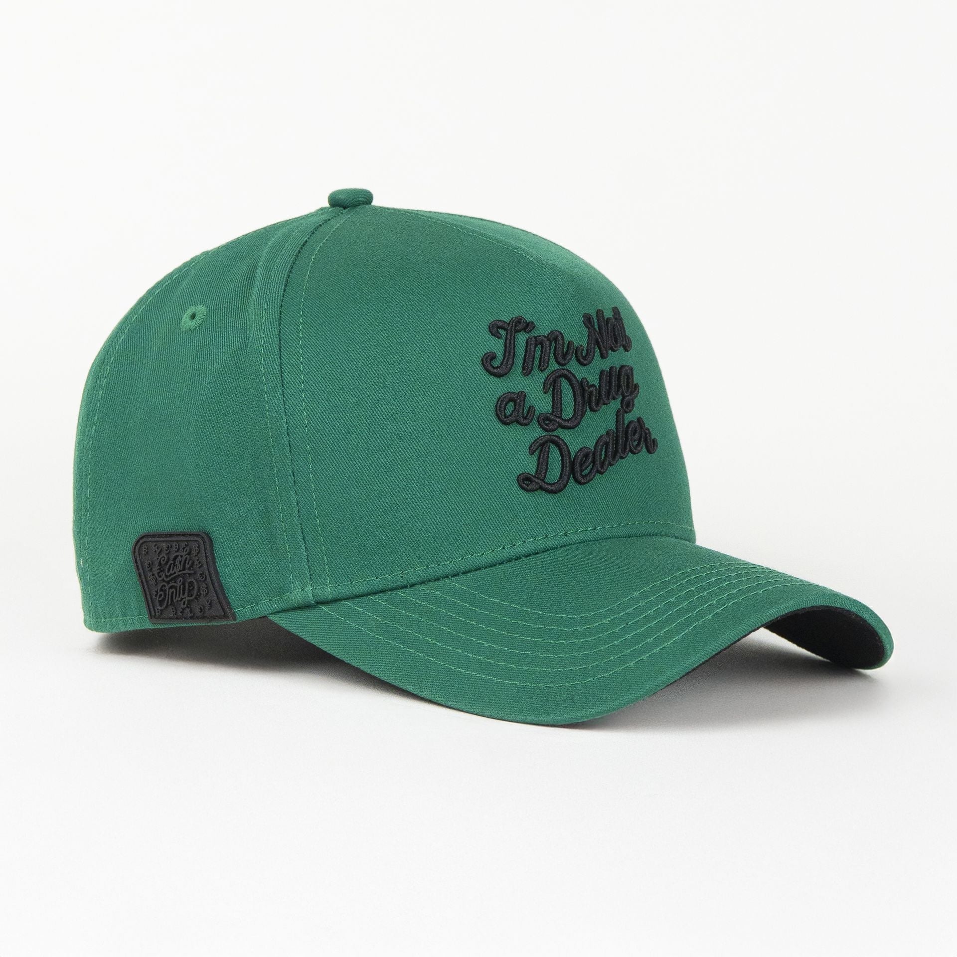 Gorra Cash Only IM NOT A DRUG DEALER GREEN | Snapback Visera Curva