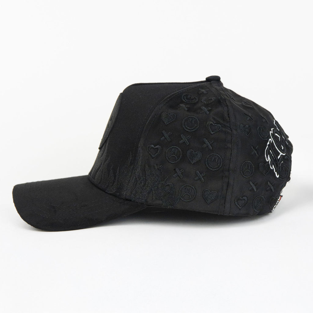 Gorra Problematic&Dangerous LOVERS FIREFACE BLACK MESH | Snapback Visera semicurva