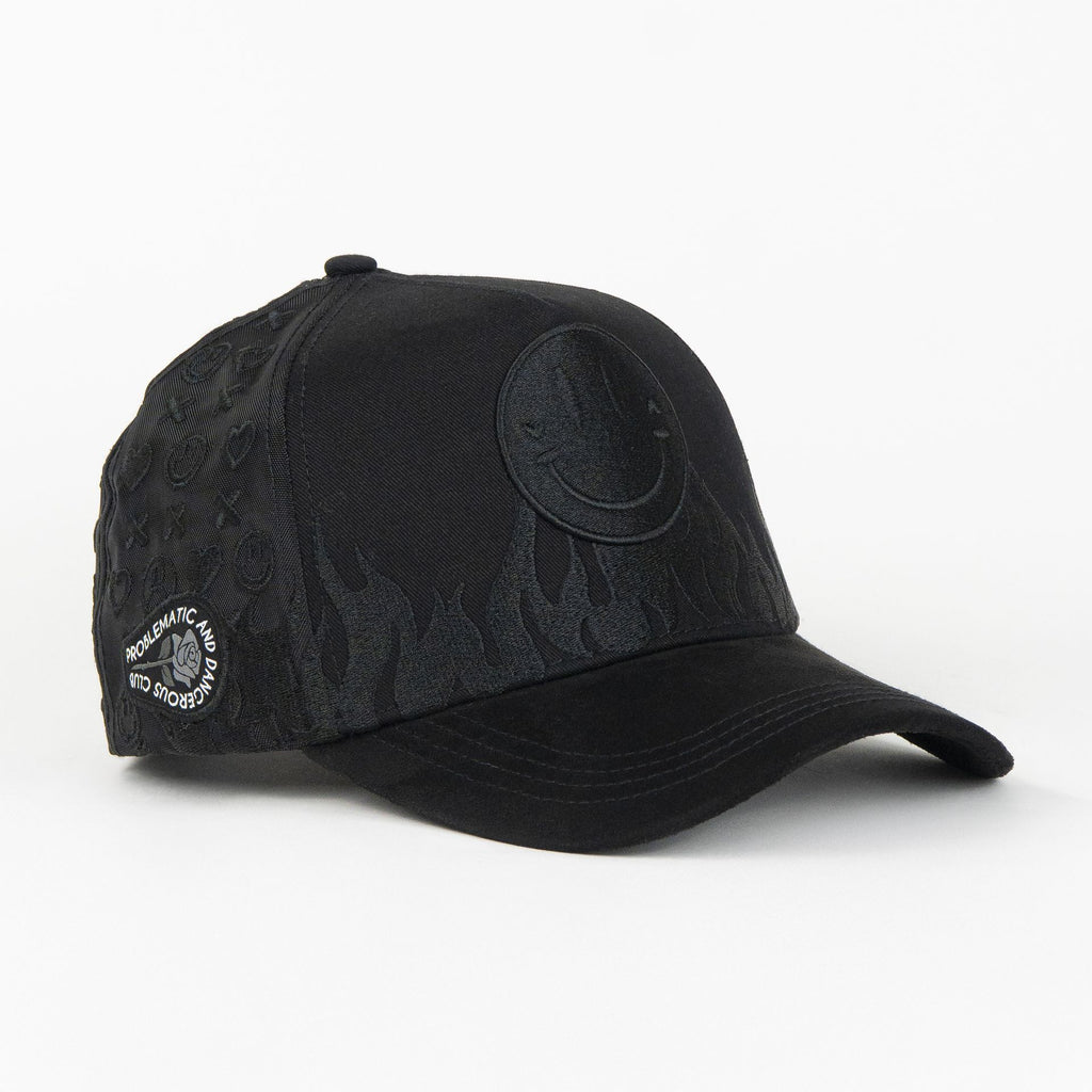 Gorra Problematic&Dangerous LOVERS FIREFACE BLACK MESH | Snapback Visera semicurva