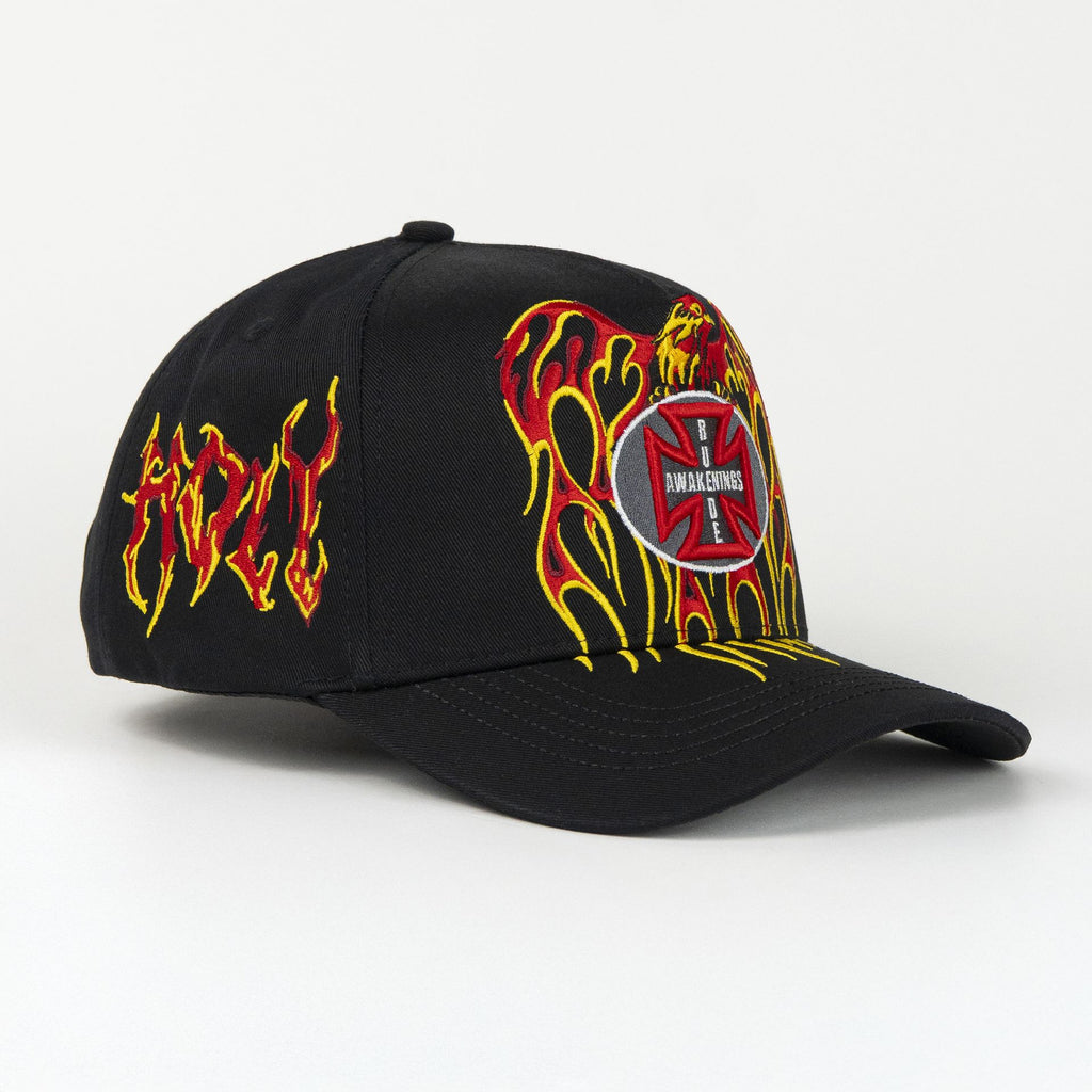 Gorra Rude Awakening HOLY SPIRIT FLAMES BLACK | Snapback Visera Curva