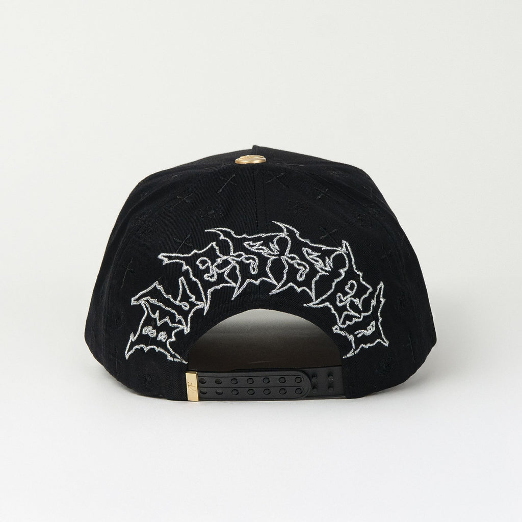 Gorra CAPS FANS 3 CRUCES GOLD BLACK/VISOR SUEDE | Snapback
