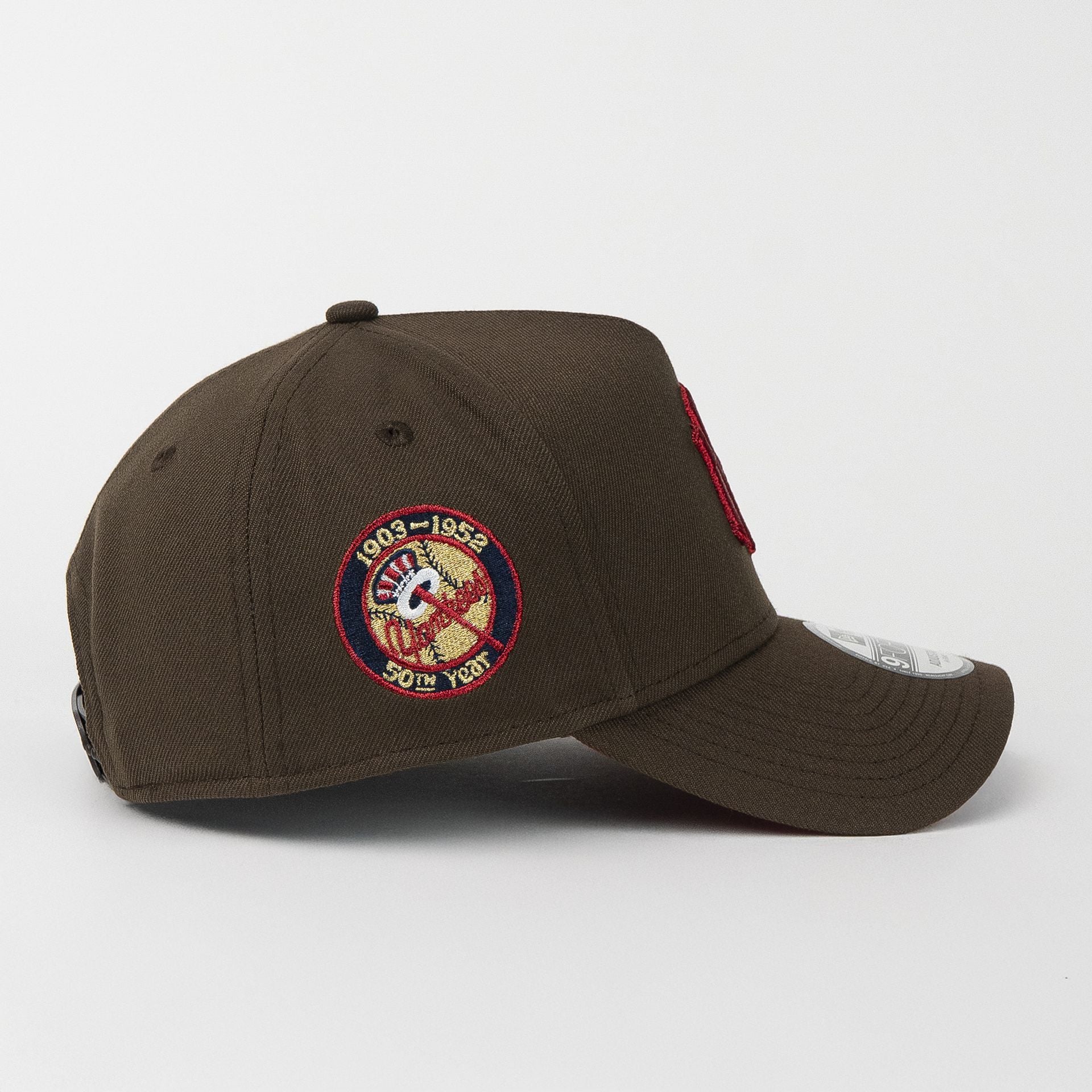 Gorra New Era A-Frame YANKEES 50TH 1903–1952 BROWN 940F | Visera Curva Snapback
