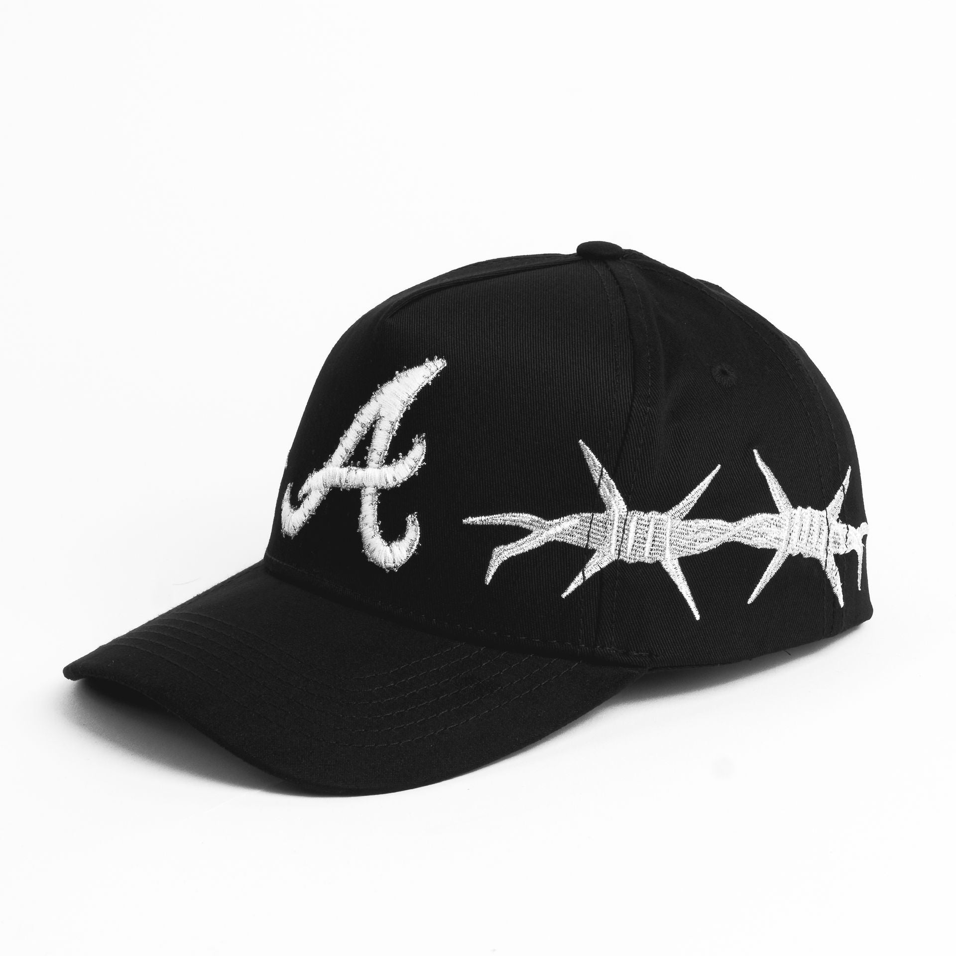 Gorra Don Hats BARBED WIRE BLACK/WHITE de Tela | Snapback Visera Larga
