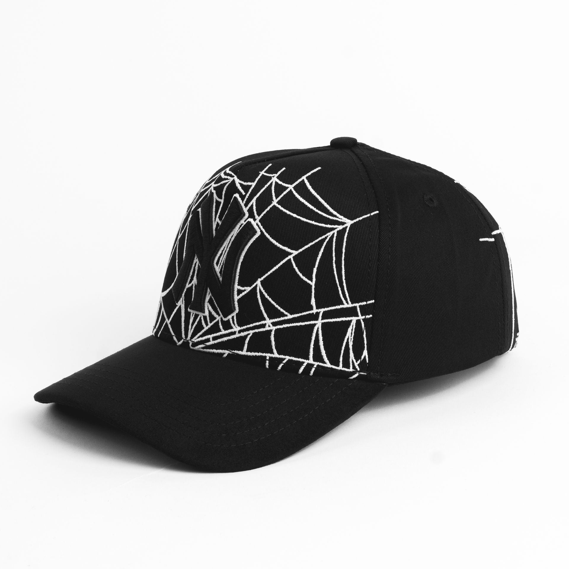 Gorra Gallo Fino NY SPIDER BLK/WHT de Tela | Snapback Visera Curva Larga