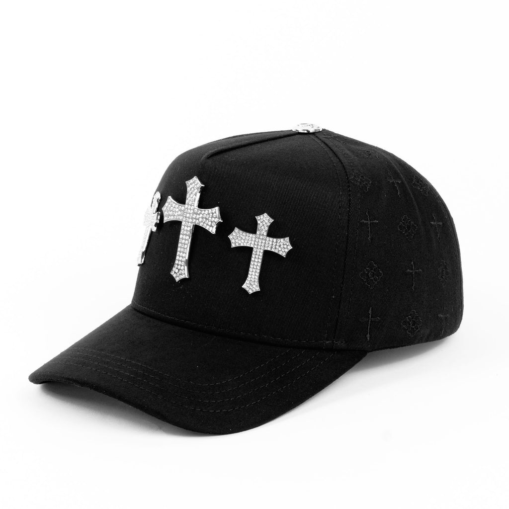 Gorra CAPS FANS 3 CRUCES SILVER BLACK/VISOR SUEDE | Snapback