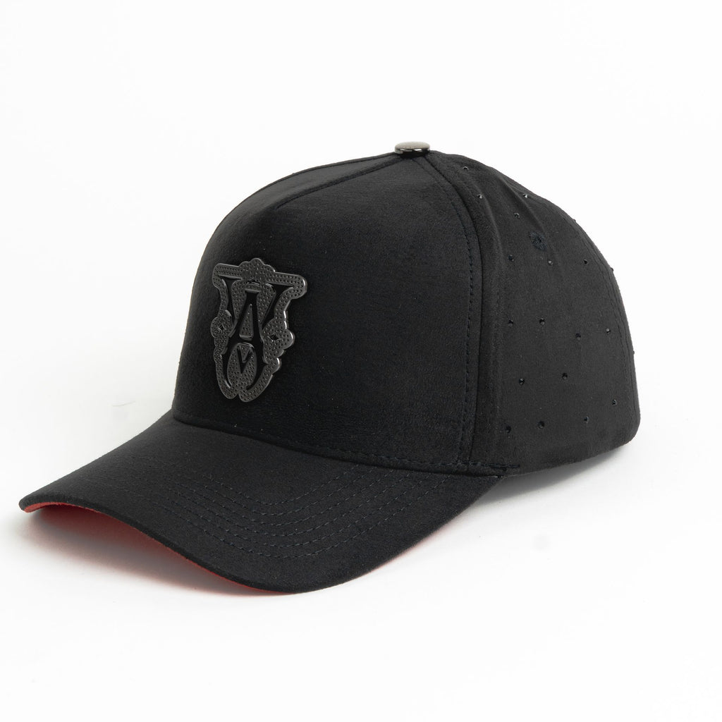 Gorra Negra 5.7 de Gamuza DIAMONDS VA MONOGRAM BLACK | Visera Curva Snapback
