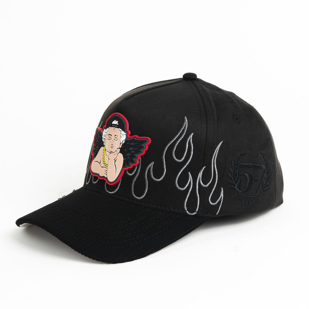Gorra 5.7 FAKE LOVE ANGEL SAD FIRE BLACK | Snapback Visera Curva