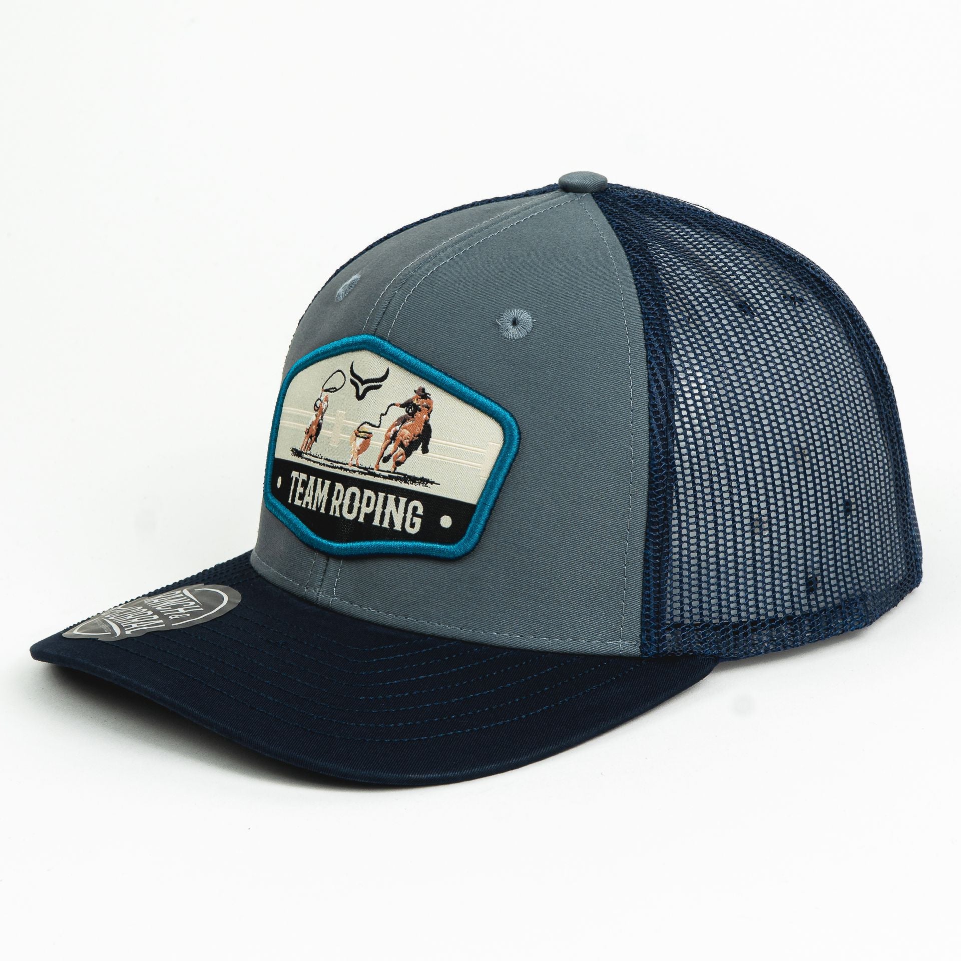 Gorra Ranch & Corral RODEO TEAM ROPING Azul de Tela | Snapback Visera Semiplana