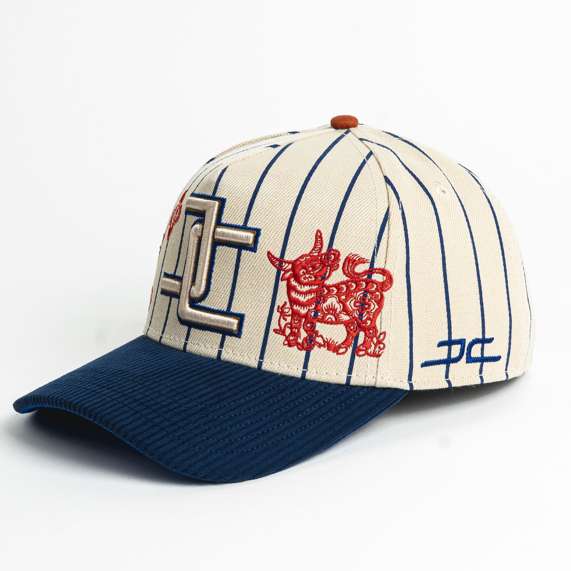 Gorra JC Hats BUFFALO BEIGE/NAVY de Tela | Snapback Visera Curva