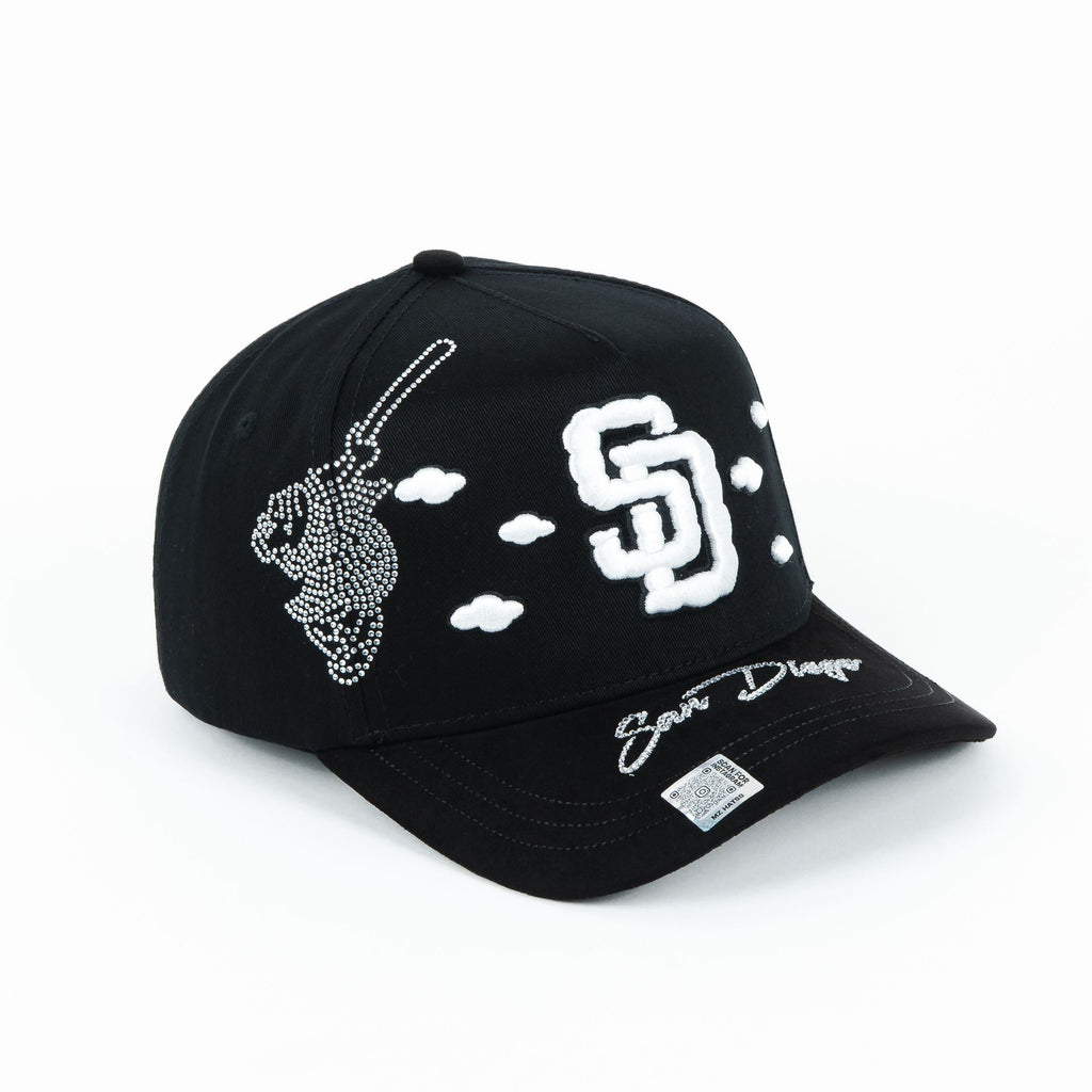 Gorra Mz Hats CLOUDS SD CRISTAL BLACK SUEDE | Snapback Visera Curva